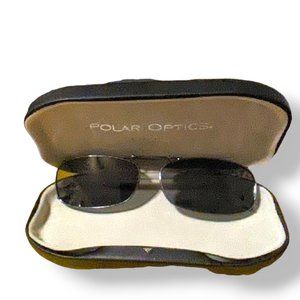 Polar Optic Sunglasses Clip-On Prescription Glasses Rounded Rectangle Shape Dark